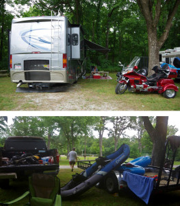 Allison campsite with toys